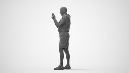 realistic 3D senior man casual standing, scanned archviz people for Blender and 3ds Max, square thumbnail