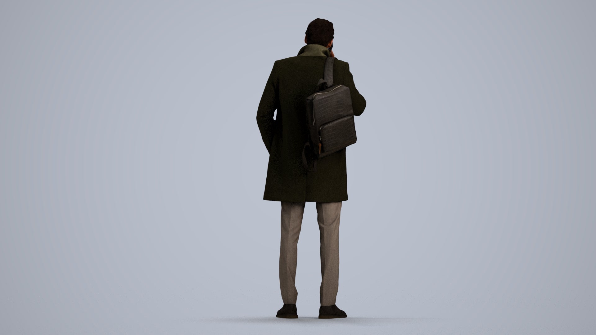 3D scanned man business, photorealistic archviz people for Enscape and SketchUp, front view render