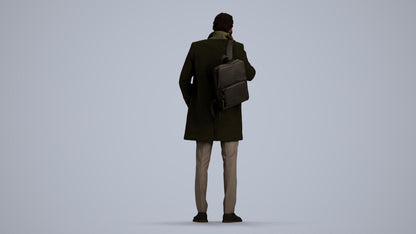 3D scanned man business, photorealistic archviz people for Enscape and SketchUp, front view render