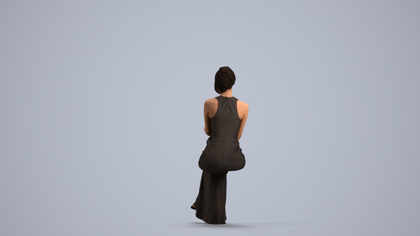 realistic 3D people woman formal formalaffairs, render-ready for V-Ray and Corona, FBX OBJ, front view render