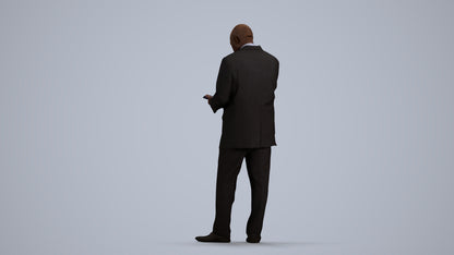 photogrammetry 3D man business, realistic human model archviz FBX, front view render
