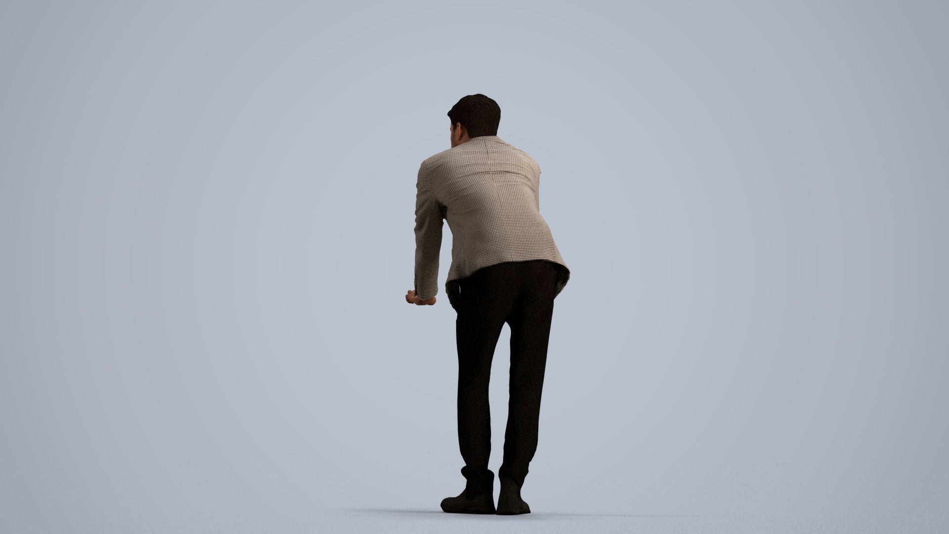 realistic 3D man business, scanned archviz people for Blender and 3ds Max, front view render