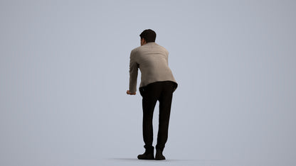 realistic 3D man business, scanned archviz people for Blender and 3ds Max, front view render