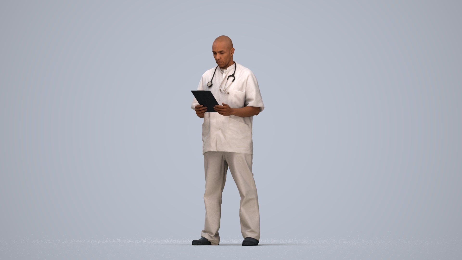 3D people model man medical, scanned human for 3ds Max rendering, top-down view render