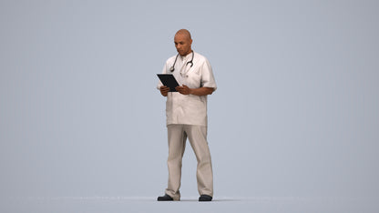 3D people model man medical, scanned human for 3ds Max rendering, top-down view render