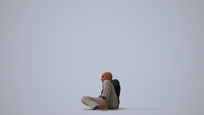 realistic 3D human man bathroom, archviz people FBX OBJ for Blender, three-quarter view render