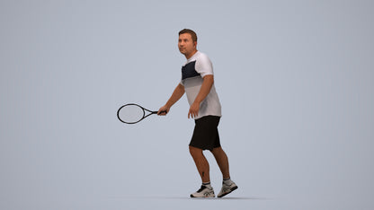3D people model man sport, scanned human for 3ds Max rendering, top-down view render