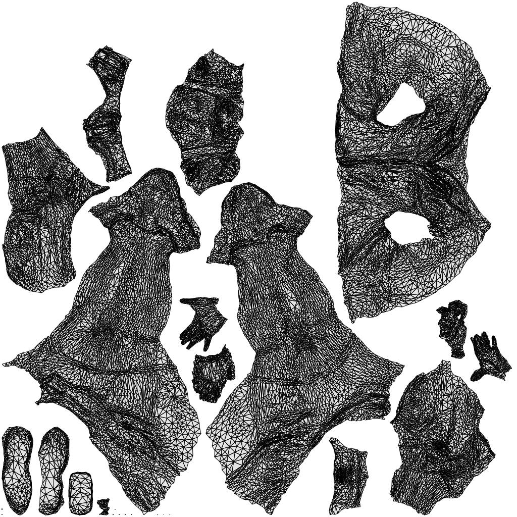 3D scanned man sitting casual, photorealistic archviz people for Enscape and SketchUp, wireframe top-down view