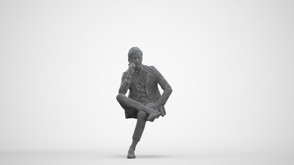 photogrammetry 3D man business, realistic human model archviz FBX, three-quarter front view render