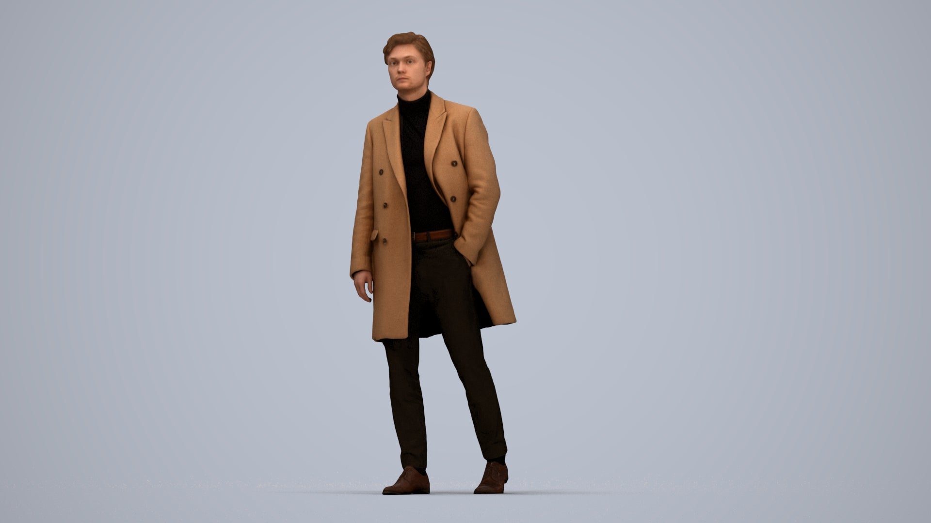 photogrammetry 3D man business walking, realistic human model archviz FBX, top-down view render