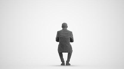 realistic 3D people man business, render-ready for V-Ray and Corona, FBX OBJ, wireframe front view