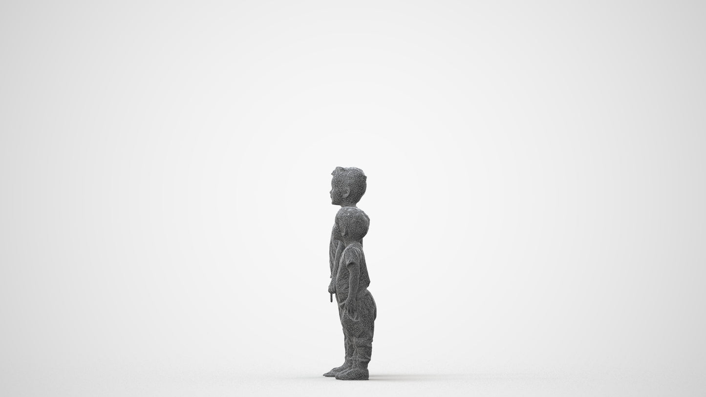 3D people model boy casual kids, scanned human for 3ds Max rendering, square thumbnail