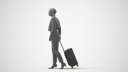 3D human model woman business, photogrammetry scanned person for archviz, square thumbnail