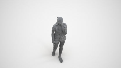 3D people model girl casual standing, scanned human for 3ds Max rendering, wireframe three-quarter view