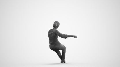 realistic 3D woman casual sitting, scanned archviz people for Blender and 3ds Max, wireframe front view