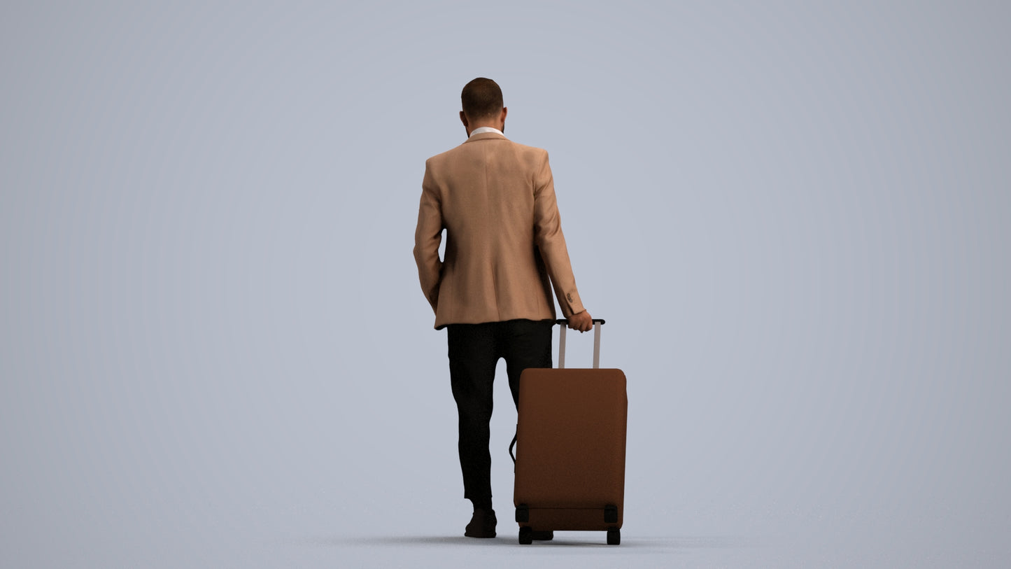 realistic 3D people man business, render-ready for V-Ray and Corona, FBX OBJ, front view render
