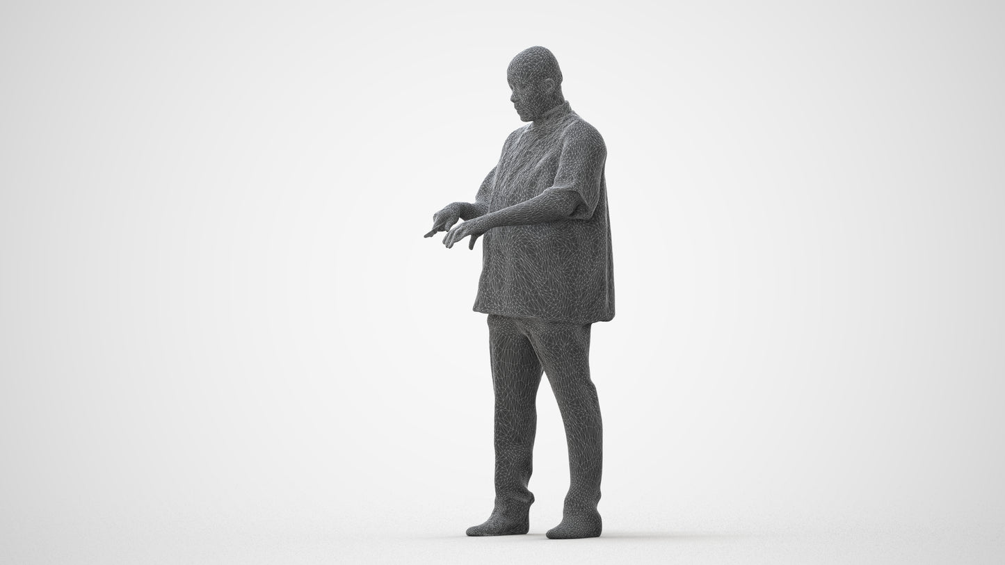 3D scanned man hospitality, photorealistic archviz people for Enscape and SketchUp, square thumbnail