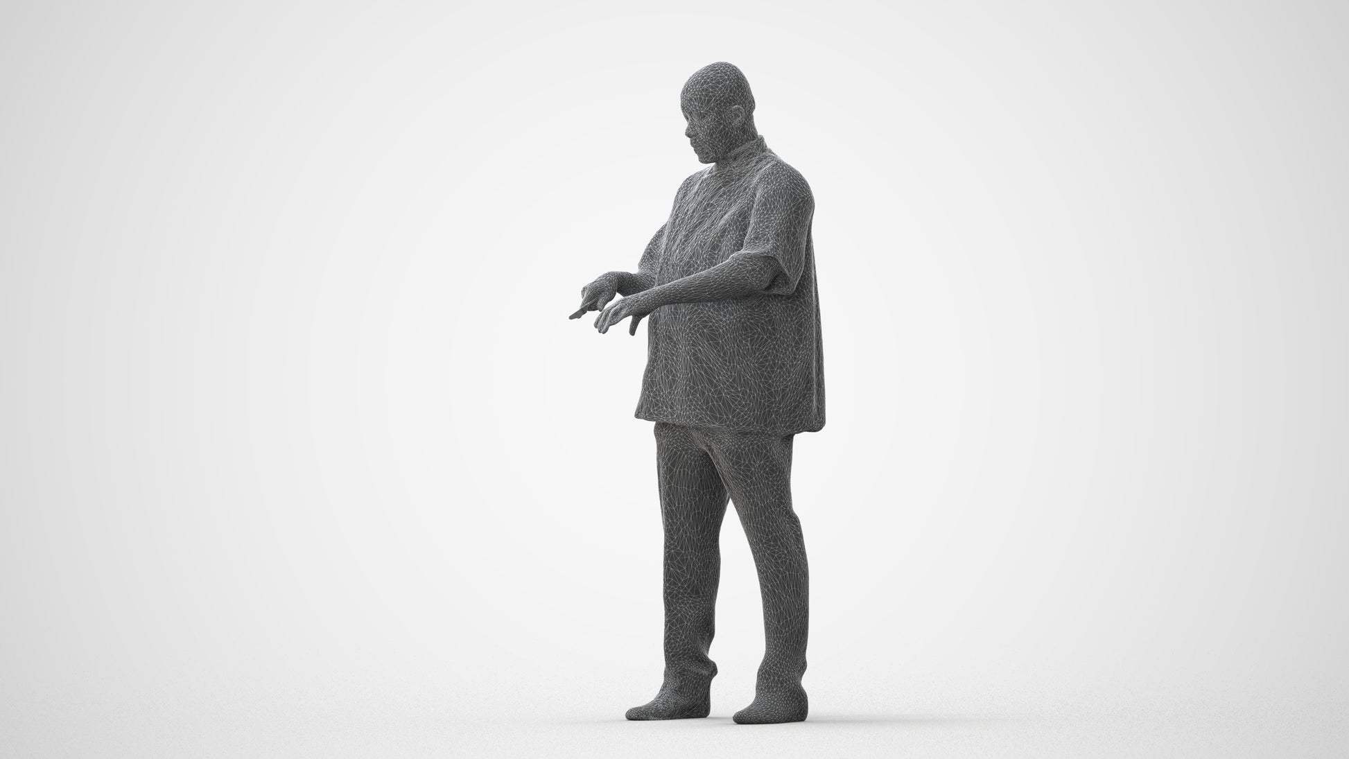 3D scanned man hospitality, photorealistic archviz people for Enscape and SketchUp, square thumbnail