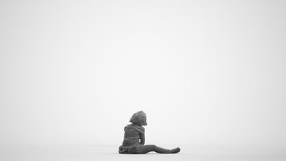 realistic 3D girl kids, scanned archviz people for Blender and 3ds Max, wireframe front view