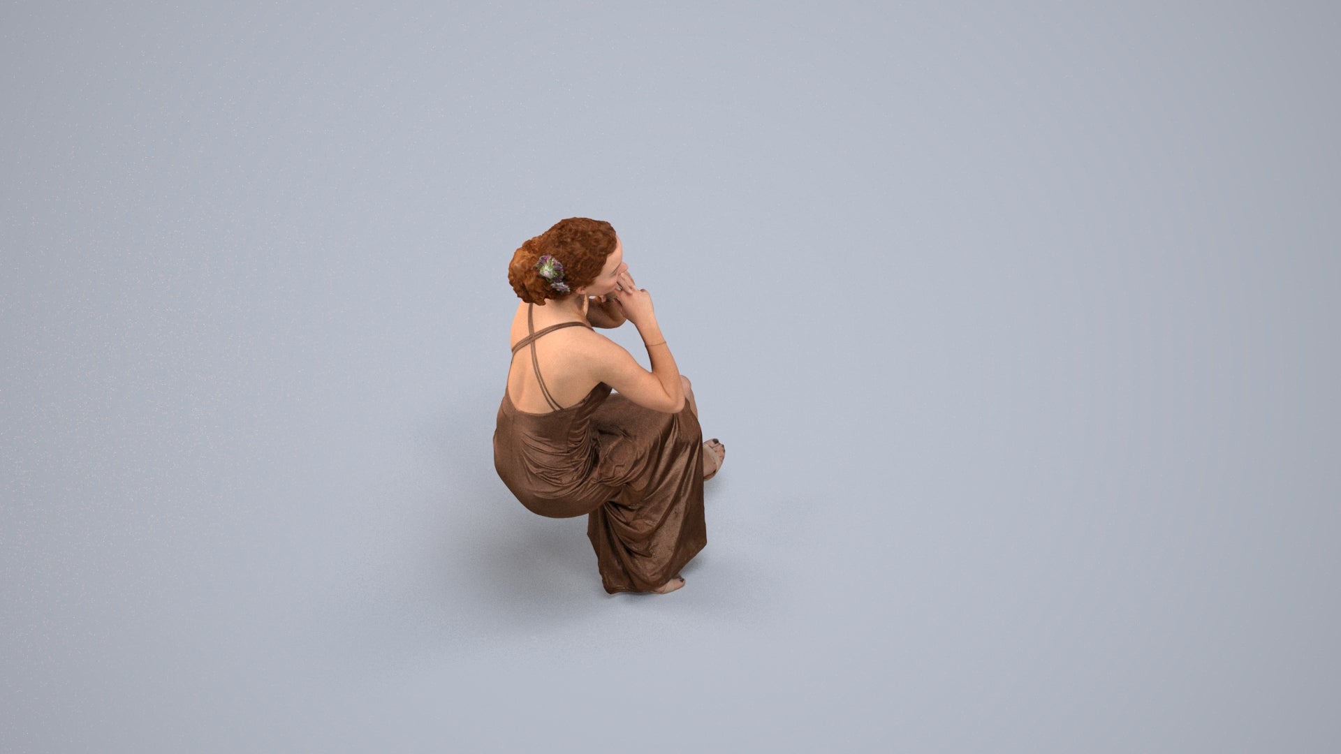 3D people model woman formal formalaffairs, scanned human for 3ds Max rendering, back view render