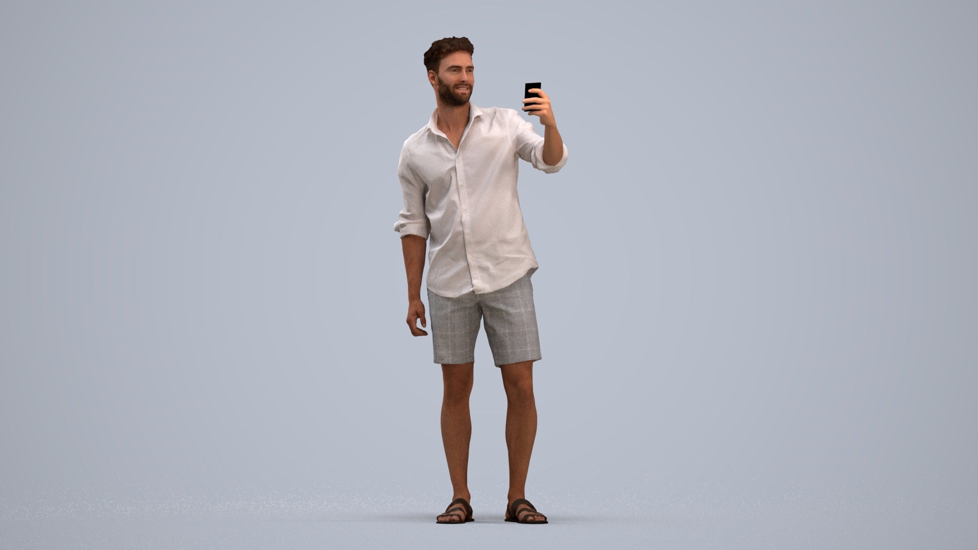 photogrammetry 3D man casual standing, realistic human model archviz FBX, standing pose render