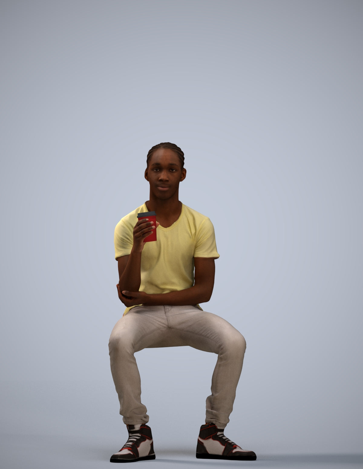 3D human model boy casual kids, photogrammetry scanned person for archviz