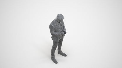 3D people model man business, scanned human for 3ds Max rendering, wireframe three-quarter view