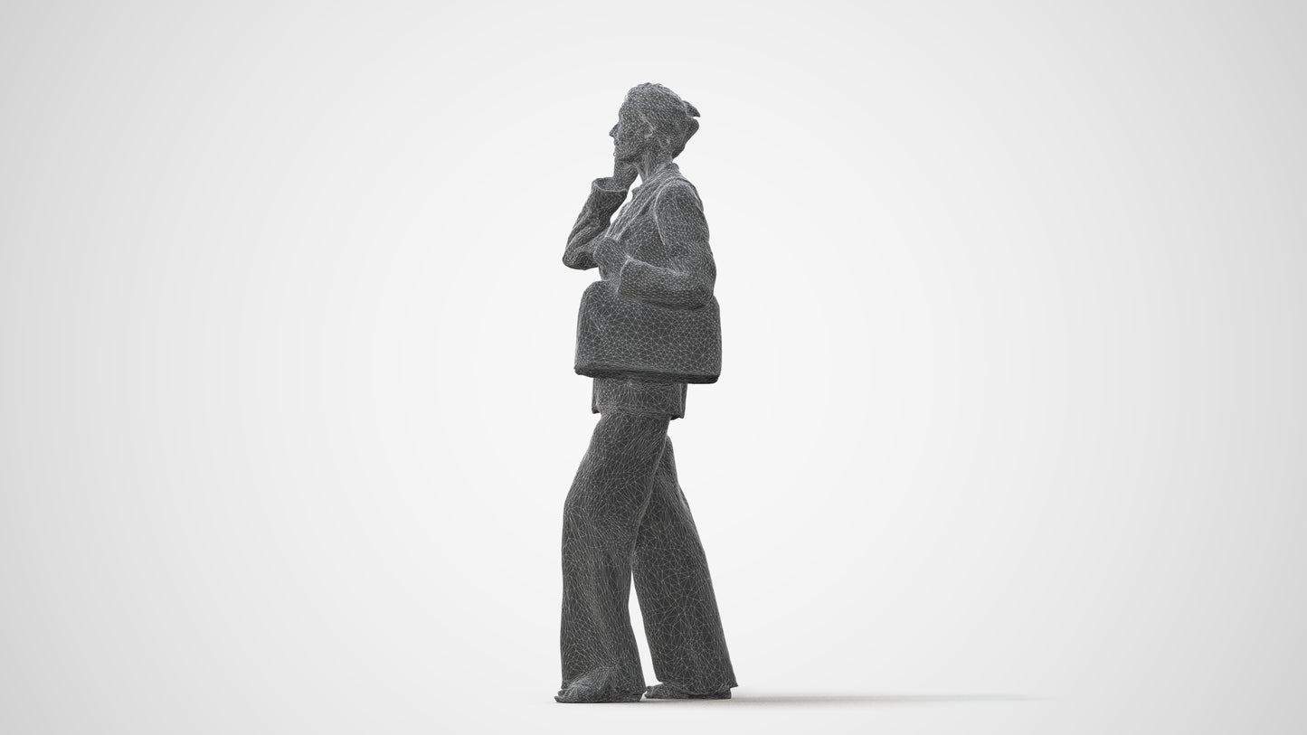 photogrammetry 3D senior woman business, realistic human model archviz FBX, square thumbnail