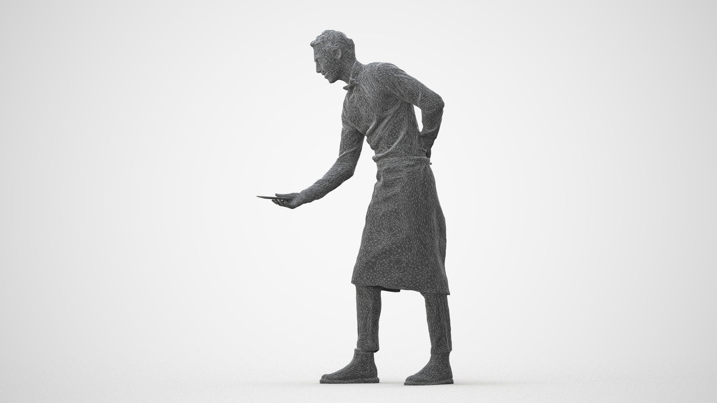 3D people model man hospitality, scanned human for 3ds Max rendering, square thumbnail
