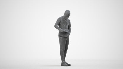 realistic 3D human boy casual kids, archviz people FBX OBJ for Blender, wireframe side view
