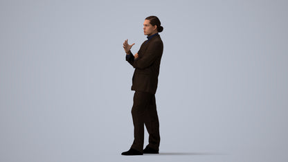 scanned 3D man business, photogrammetry people for Enscape and V-Ray, three-quarter view render