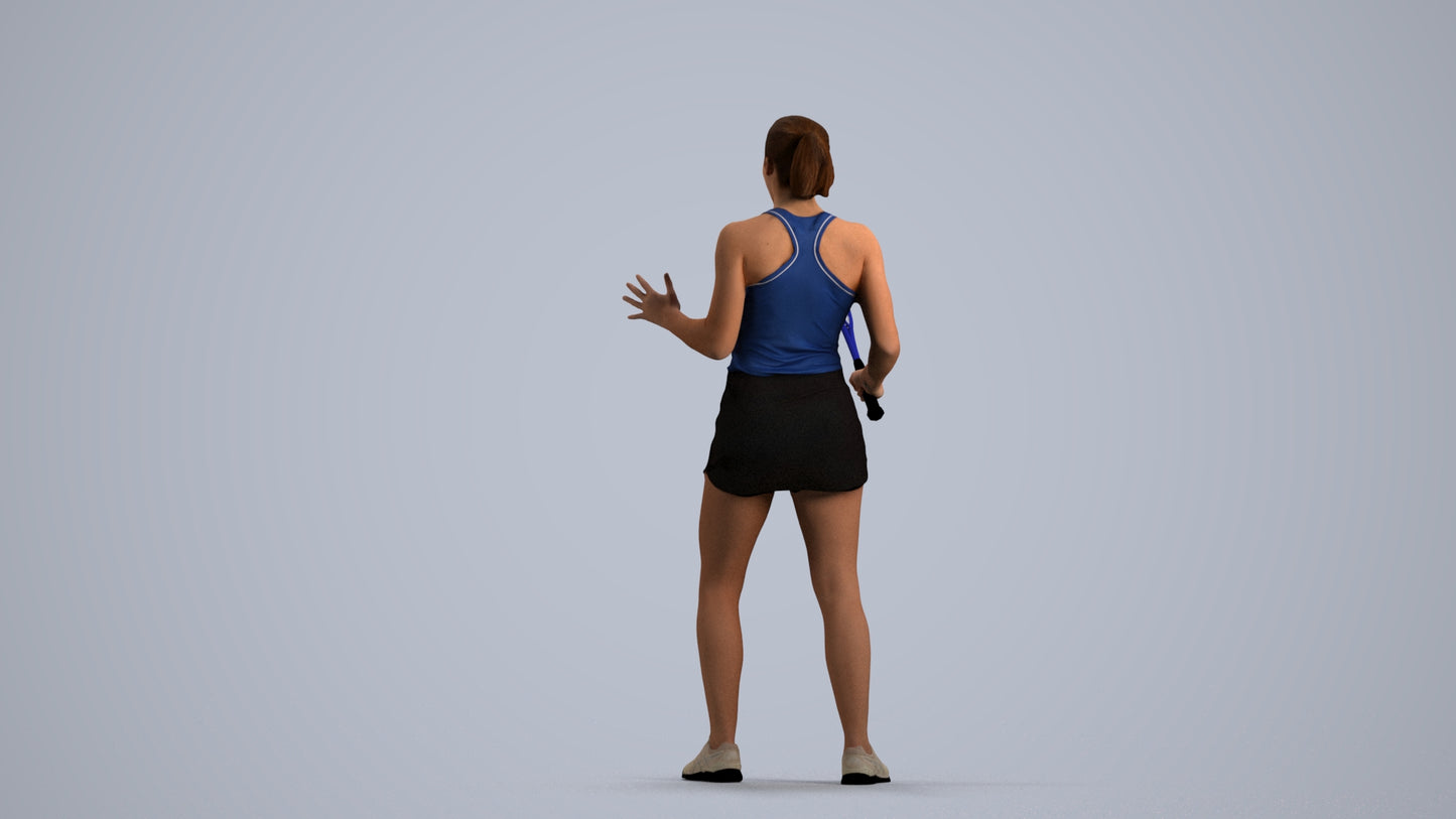 photogrammetry 3D girl sport, realistic human model archviz FBX, front view render