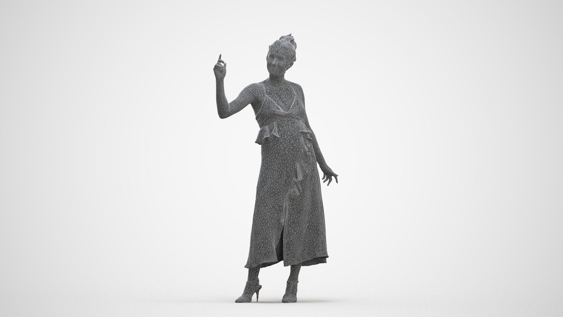 scanned 3D woman formal formalaffairs, photogrammetry people for Enscape and V-Ray, three-quarter front view render