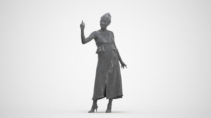 scanned 3D woman formal formalaffairs, photogrammetry people for Enscape and V-Ray, three-quarter front view render