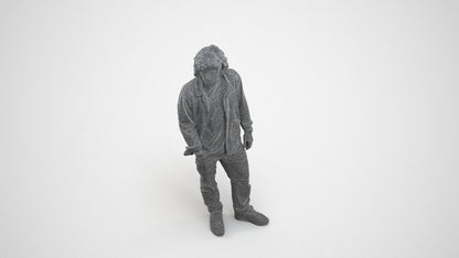realistic 3D people man casual standing, render-ready for V-Ray and Corona, FBX OBJ, wireframe three-quarter view