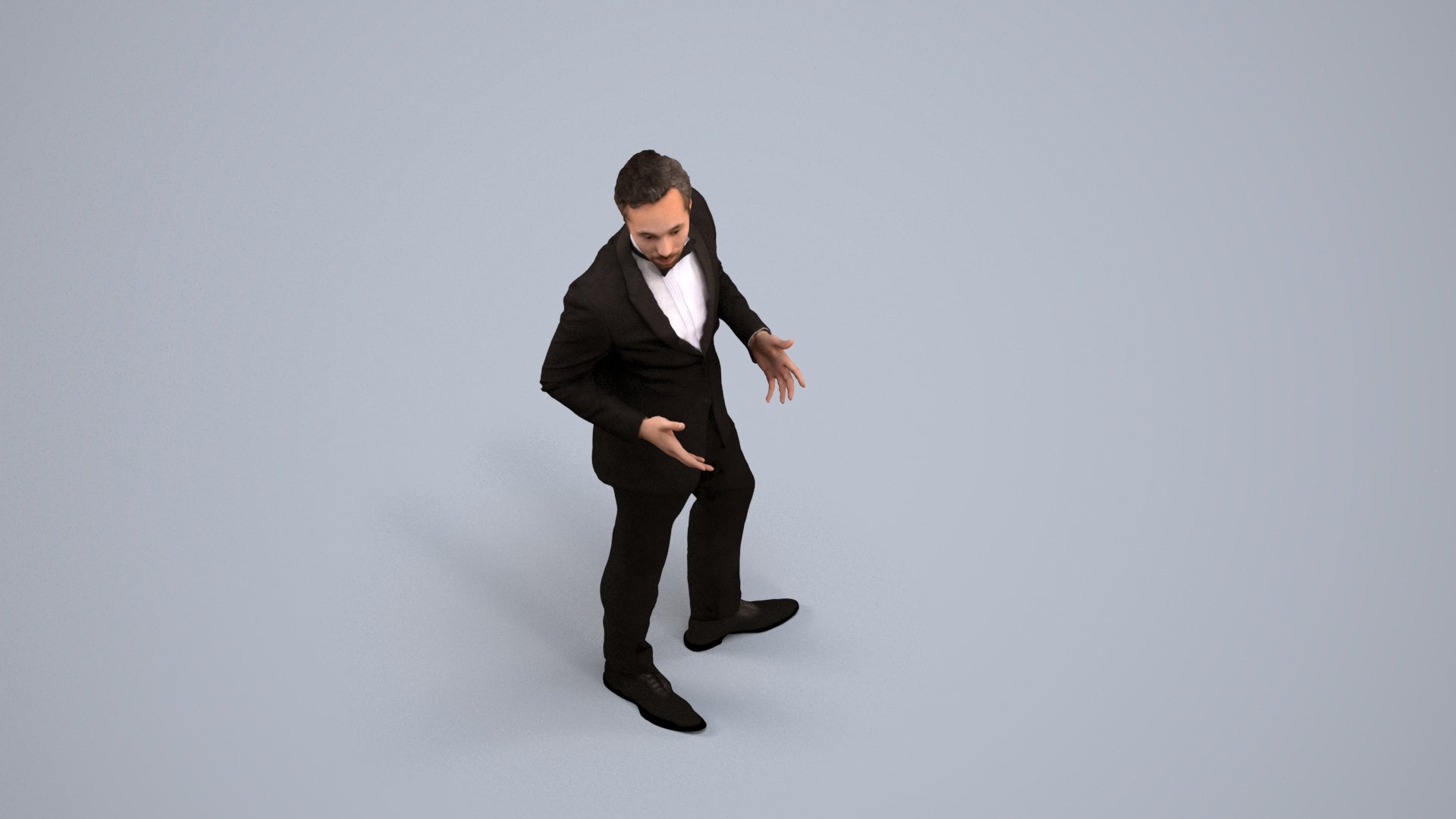 3D people model man formal formalaffairs, scanned human for 3ds Max rendering, back view render