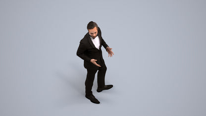 3D people model man formal formalaffairs, scanned human for 3ds Max rendering, back view render