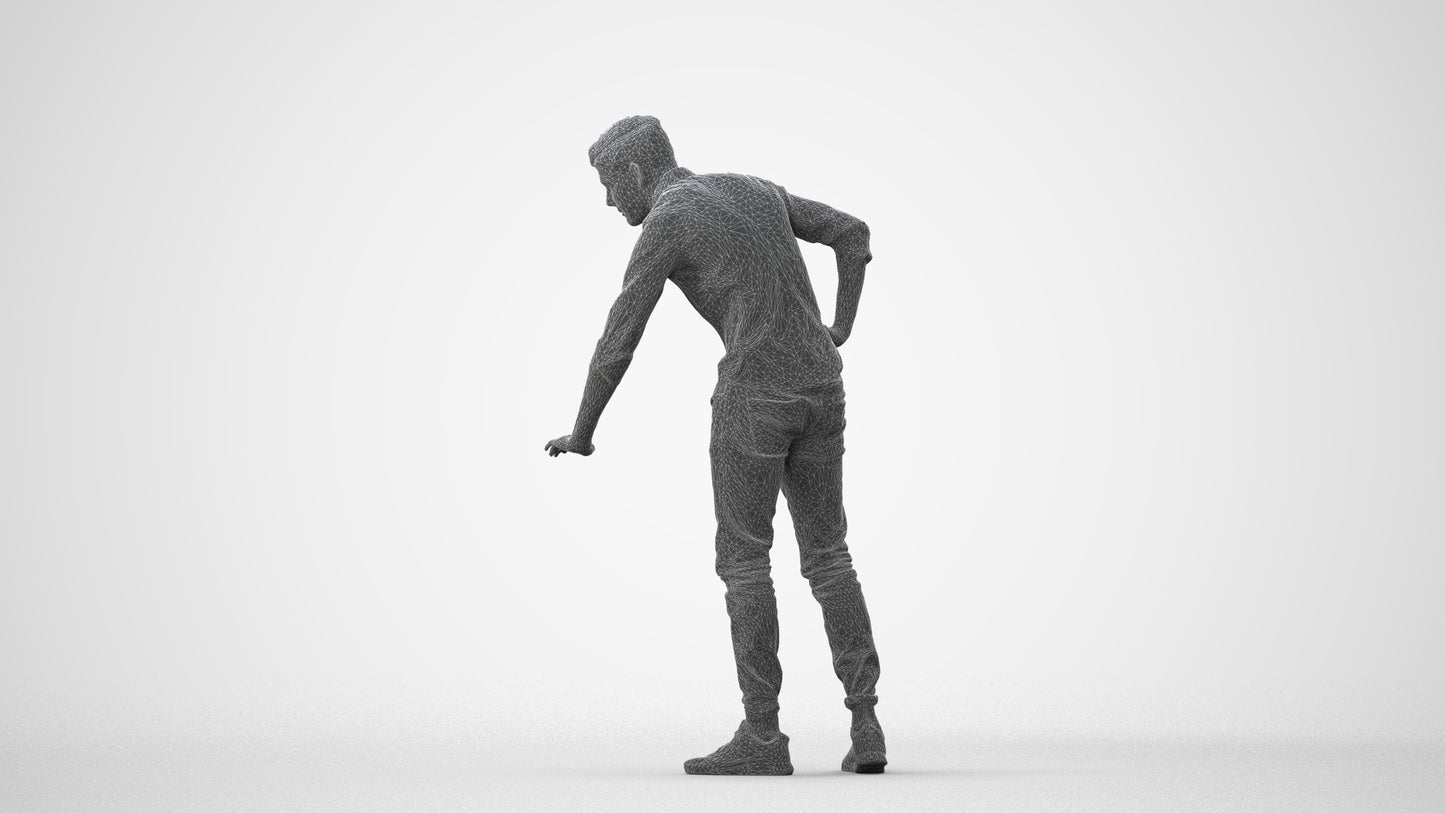 realistic 3D human man casual standing, archviz people FBX OBJ for Blender, square thumbnail