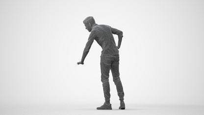 realistic 3D human man casual standing, archviz people FBX OBJ for Blender, square thumbnail
