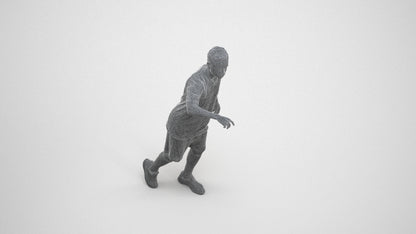 realistic 3D people man sport, render-ready for V-Ray and Corona, FBX OBJ, wireframe three-quarter view