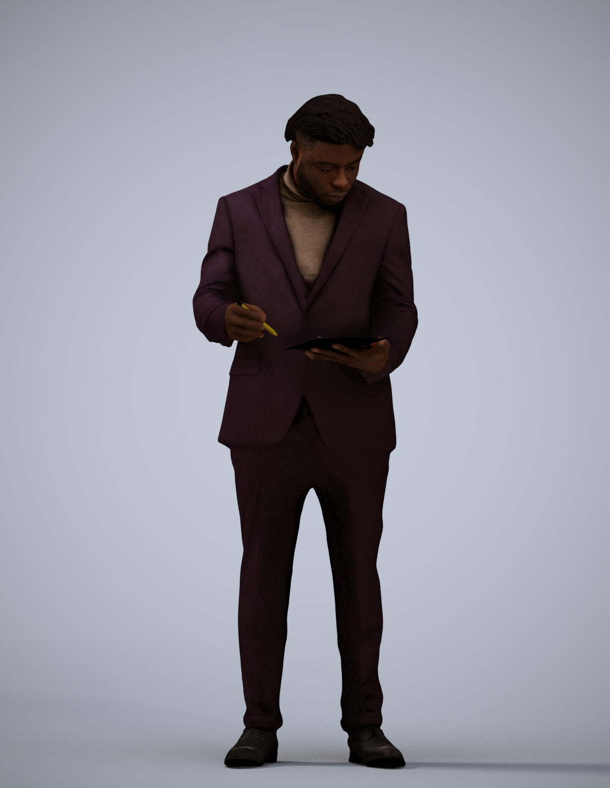 realistic 3D man business, scanned archviz people for Blender and 3ds Max