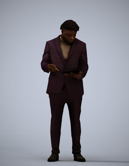 realistic 3D man business, scanned archviz people for Blender and 3ds Max