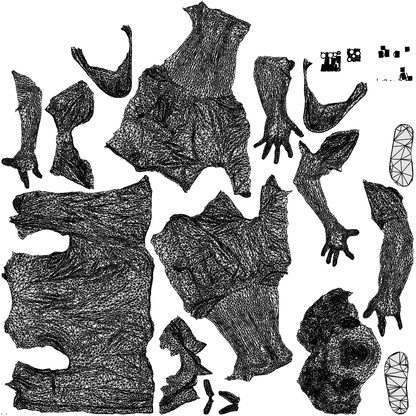 scanned 3D man casual standing, photogrammetry people for Enscape and V-Ray, wireframe top-down view