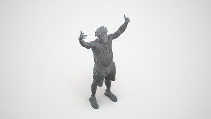scanned 3D man sport, photogrammetry people for Enscape and V-Ray, wireframe three-quarter view