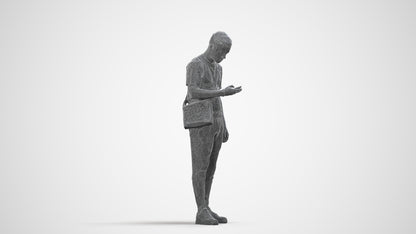 realistic 3D boy casual kids, scanned archviz people for Blender and 3ds Max, wireframe side view
