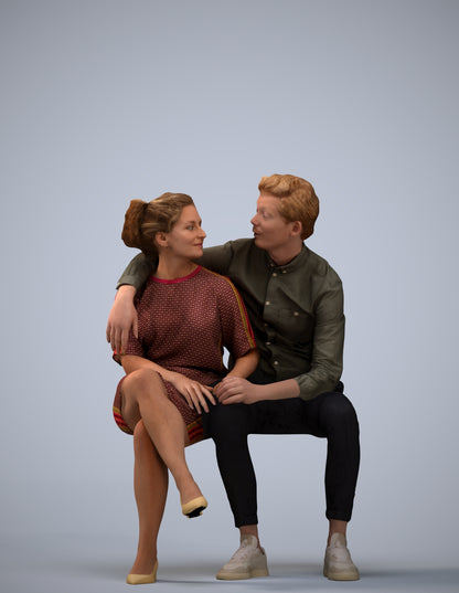 realistic 3D woman casual mix, scanned archviz people for Blender and 3ds Max