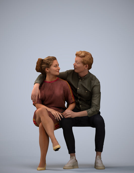 realistic 3D woman casual mix, scanned archviz people for Blender and 3ds Max