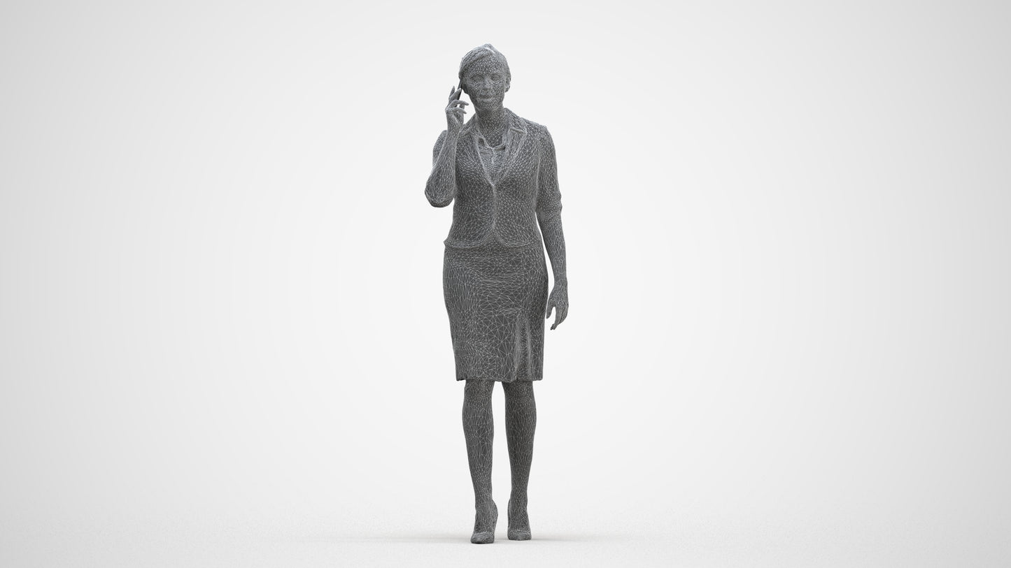 3D people model woman hospitality, scanned human for 3ds Max rendering, three-quarter front view render
