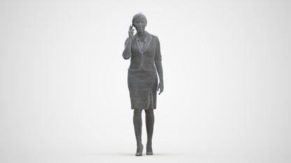 3D people model woman hospitality, scanned human for 3ds Max rendering, three-quarter front view render