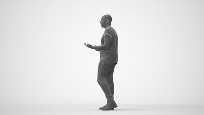 photogrammetry 3D man casual standing, realistic human model archviz FBX, square thumbnail